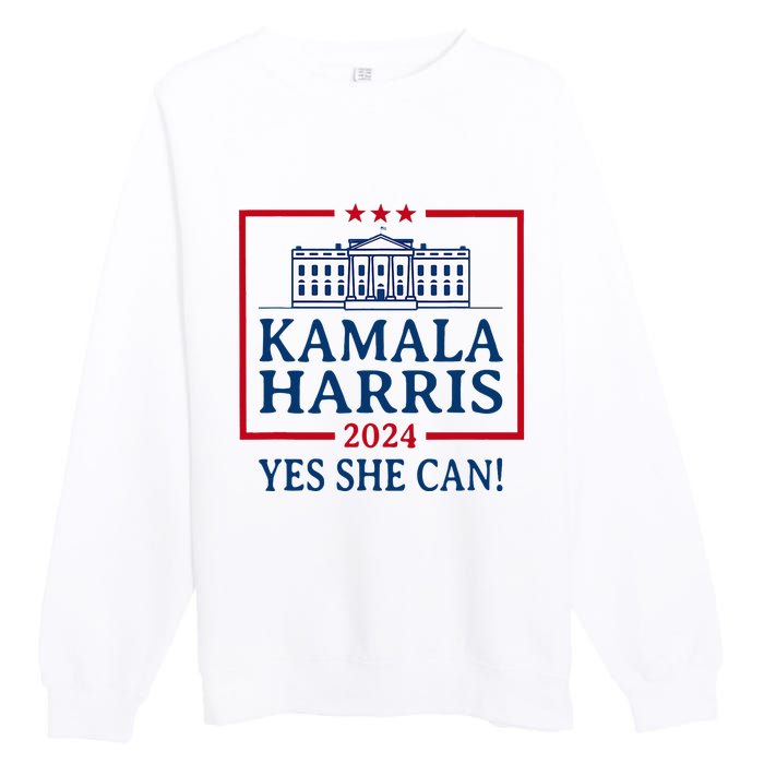 Pro Kamala Harris Yes She Can Kamala Harris 2024 President Premium Crewneck Sweatshirt