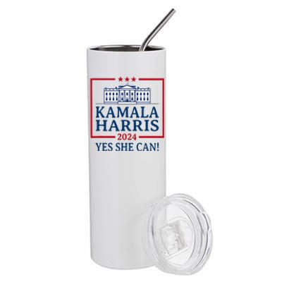 Pro Kamala Harris Yes She Can Kamala Harris 2024 President Stainless Steel Tumbler