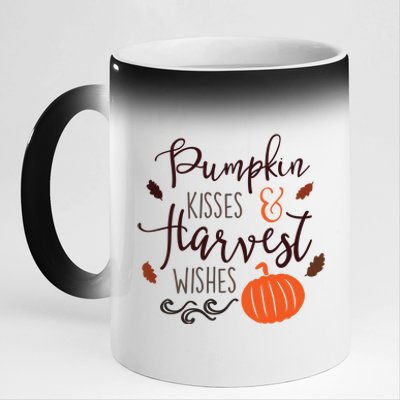 Pumpkin Kisses Harvest Wishes 11oz Black Color Changing Mug