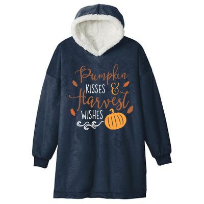 Pumpkin Kisses Harvest Wishes Hooded Wearable Blanket