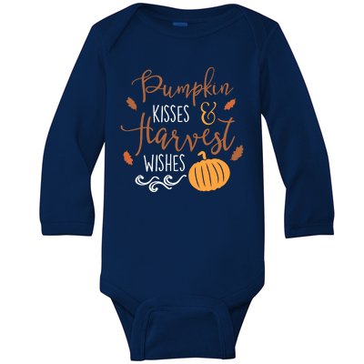 Pumpkin Kisses Harvest Wishes Baby Long Sleeve Bodysuit