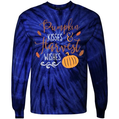 Pumpkin Kisses Harvest Wishes Tie-Dye Long Sleeve Shirt