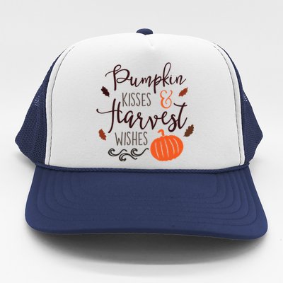 Pumpkin Kisses Harvest Wishes Trucker Hat