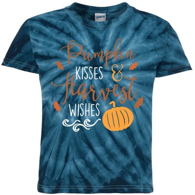 Pumpkin Kisses Harvest Wishes Kids Tie-Dye T-Shirt