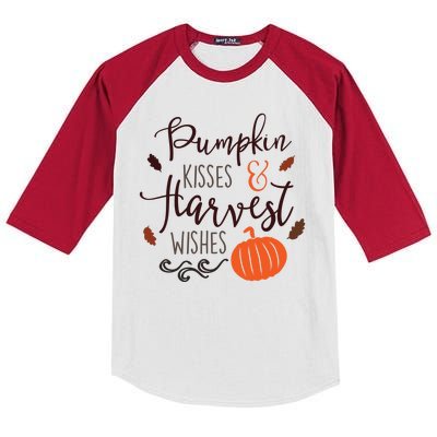 Pumpkin Kisses Harvest Wishes Kids Colorblock Raglan Jersey