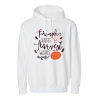 Pumpkin Kisses Harvest Wishes Garment-Dyed Fleece Hoodie