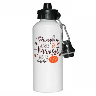 Pumpkin Kisses Harvest Wishes Aluminum Water Bottle