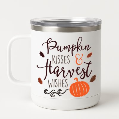 Pumpkin Kisses Harvest Wishes 12 oz Stainless Steel Tumbler Cup