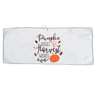 Pumpkin Kisses Harvest Wishes Large Microfiber Waffle Golf Towel