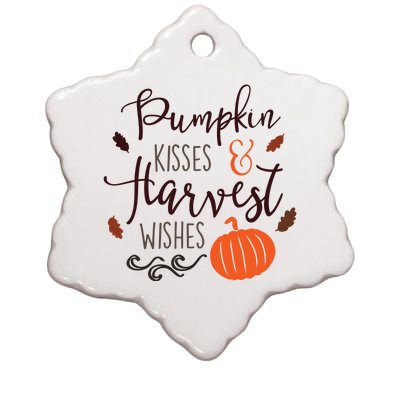 Pumpkin Kisses Harvest Wishes Ceramic Star Ornament