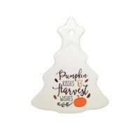 Pumpkin Kisses Harvest Wishes Ceramic Tree Ornament