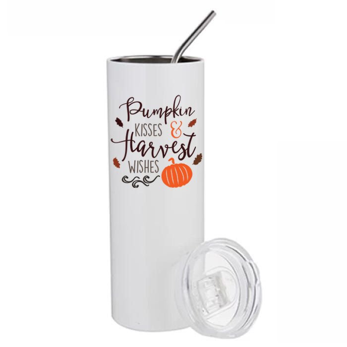 Pumpkin Kisses Harvest Wishes Stainless Steel Tumbler