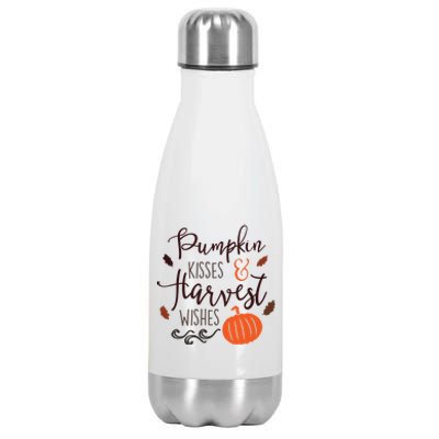 Pumpkin Kisses Harvest Wishes Stainless Steel Insulated Water Bottle