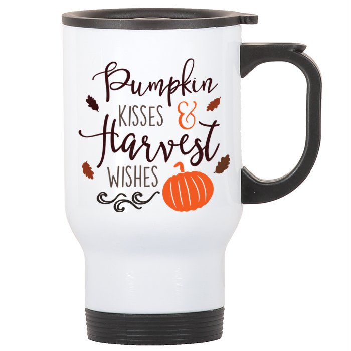 Pumpkin Kisses Harvest Wishes Stainless Steel Travel Mug