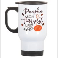 Pumpkin Kisses Harvest Wishes Stainless Steel Travel Mug