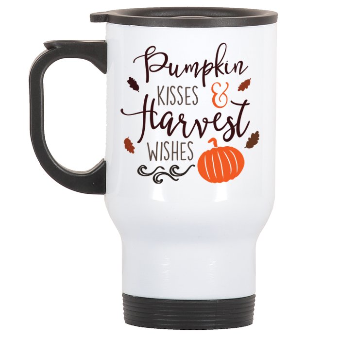 Pumpkin Kisses Harvest Wishes Stainless Steel Travel Mug