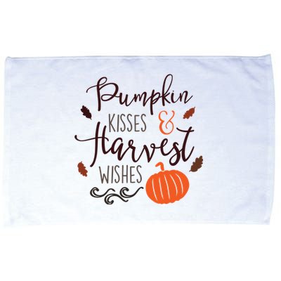 Pumpkin Kisses Harvest Wishes Microfiber Hand Towel