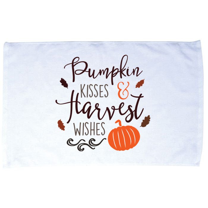 Pumpkin Kisses Harvest Wishes Microfiber Hand Towel