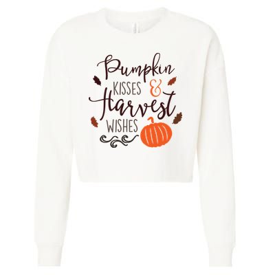 Pumpkin Kisses Harvest Wishes Cropped Pullover Crew