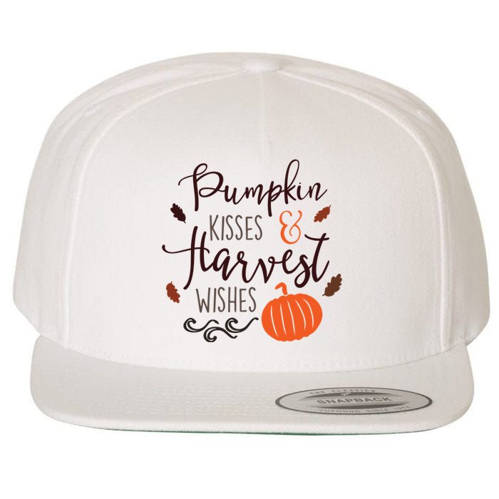 Pumpkin Kisses Harvest Wishes Wool Snapback Cap