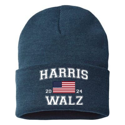 President Kamala Harris Tim Walz 2024 Election Vote Sustainable Knit Beanie