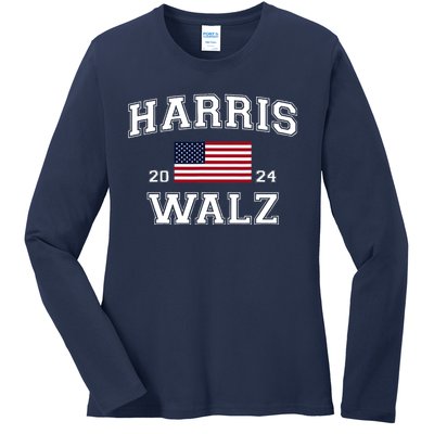 President Kamala Harris Tim Walz 2024 Election Vote Ladies Long Sleeve Shirt