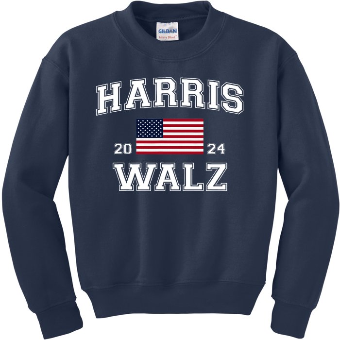 President Kamala Harris Tim Walz 2024 Election Vote Kids Sweatshirt