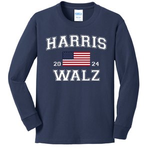 President Kamala Harris Tim Walz 2024 Election Vote Kids Long Sleeve Shirt