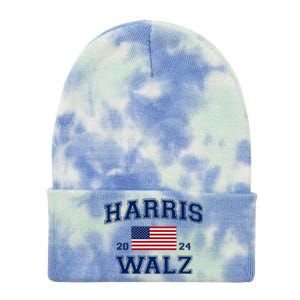 President Kamala Harris Tim Walz 2024 Election Vote Tie Dye 12in Knit Beanie