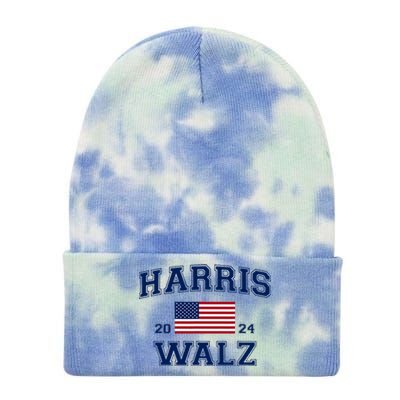 President Kamala Harris Tim Walz 2024 Election Vote Tie Dye 12in Knit Beanie