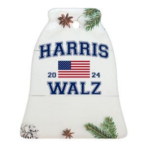 President Kamala Harris Tim Walz 2024 Election Vote Ceramic Bell Ornament