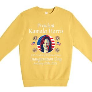 President Kamala Harris Inauguration 2025 Memorabilia Premium Crewneck Sweatshirt