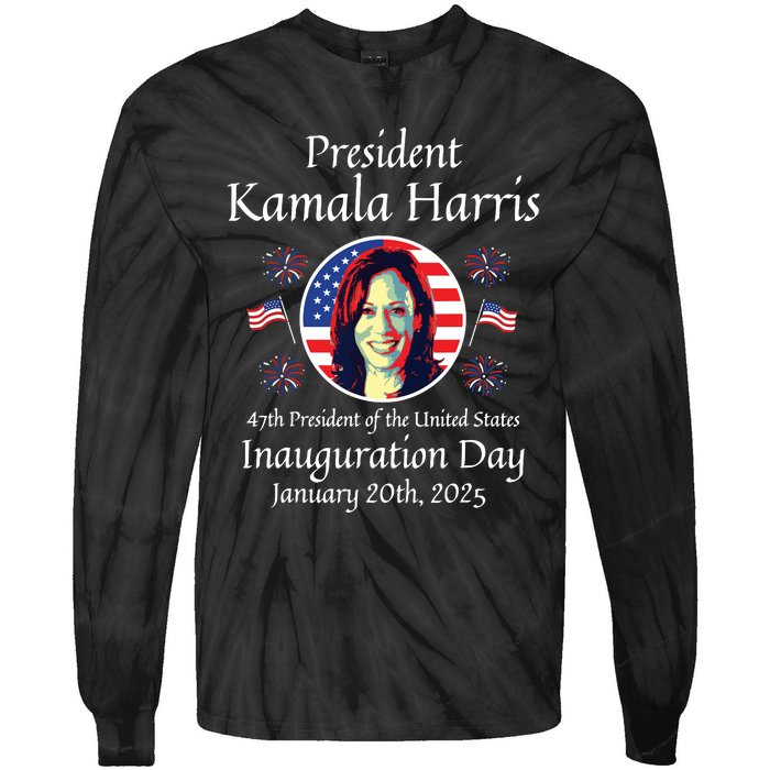 President Kamala Harris Inauguration 2025 Memorabilia Tie-Dye Long Sleeve Shirt