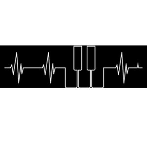 Piano Keys Hearbeat Bumper Sticker