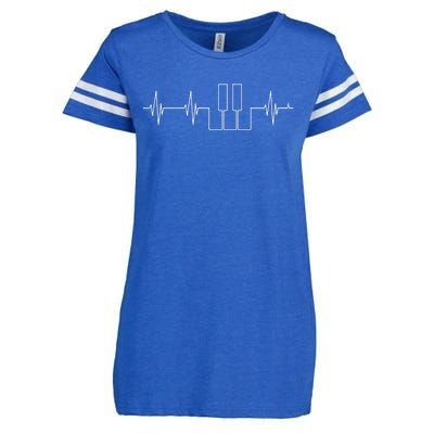 Piano Keys Hearbeat Enza Ladies Jersey Football T-Shirt