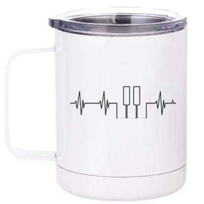 Piano Keys Hearbeat 12 oz Stainless Steel Tumbler Cup