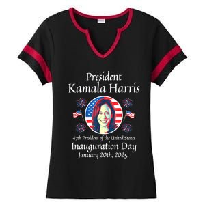 President Kamala Harris Inauguration 2025 Memorabilia Ladies Halftime Notch Neck Tee