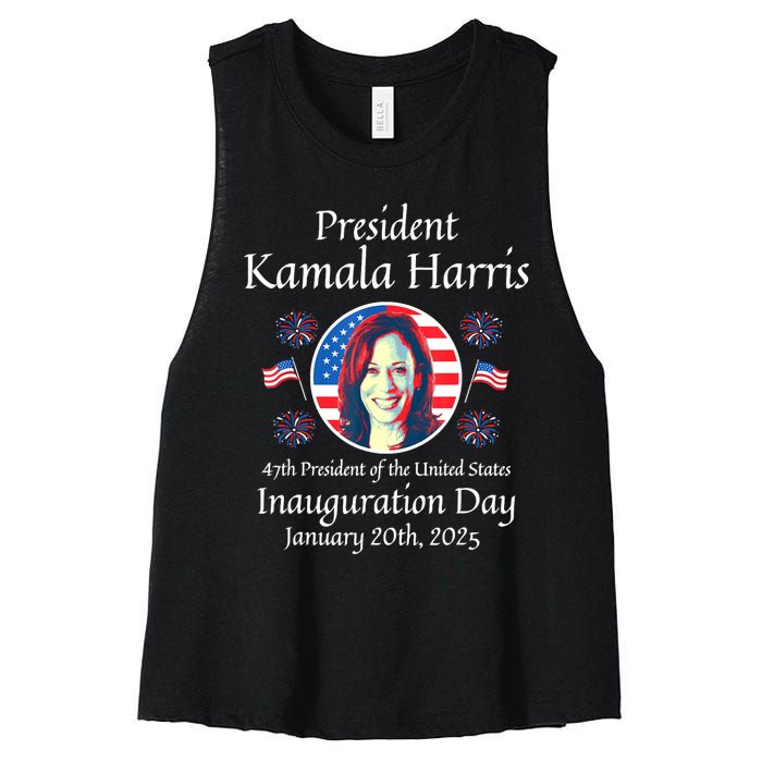 President Kamala Harris Inauguration 2025 Memorabilia Women's Racerback Cropped Tank