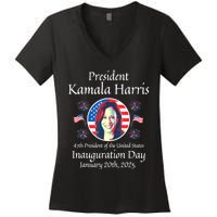 President Kamala Harris Inauguration 2025 Memorabilia Women's V-Neck T-Shirt