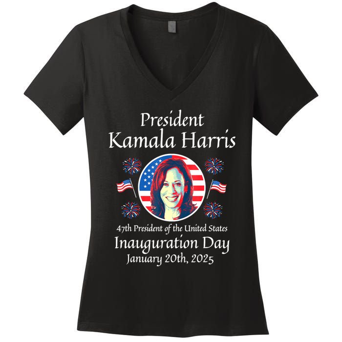 President Kamala Harris Inauguration 2025 Memorabilia Women's V-Neck T-Shirt