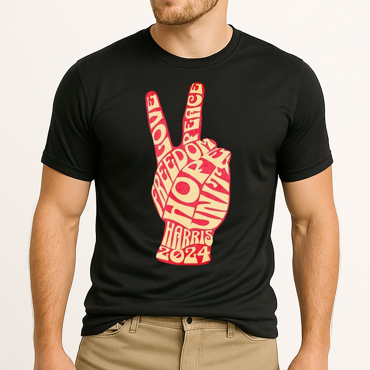 Pro Kamala Harris 2024 Peace Sign Cooling Performance Crew T-Shirt