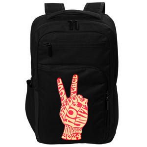 Pro Kamala Harris 2024 Peace Sign Impact Tech Backpack