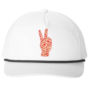 Pro Kamala Harris 2024 Peace Sign Snapback Five-Panel Rope Hat