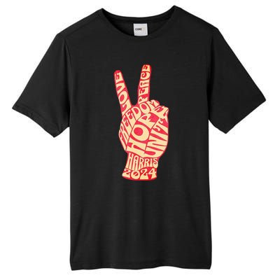 Pro Kamala Harris 2024 Peace Sign Tall Fusion ChromaSoft Performance T-Shirt