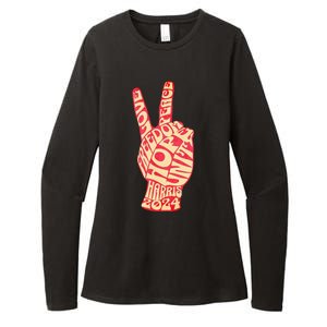 Pro Kamala Harris 2024 Peace Sign Womens CVC Long Sleeve Shirt