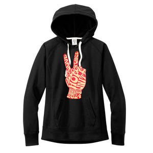 Pro Kamala Harris 2024 Peace Sign Women's Fleece Hoodie