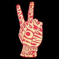 Pro Kamala Harris 2024 Peace Sign 16 in Basic Backpack