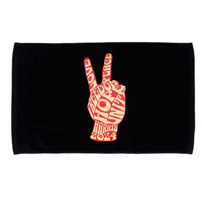 Pro Kamala Harris 2024 Peace Sign Microfiber Hand Towel