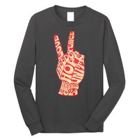 Pro Kamala Harris 2024 Peace Sign Long Sleeve Shirt