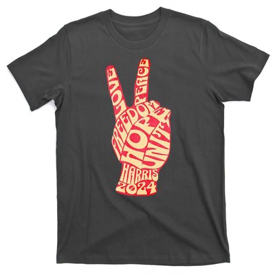 Pro Kamala Harris 2024 Peace Sign T-Shirt